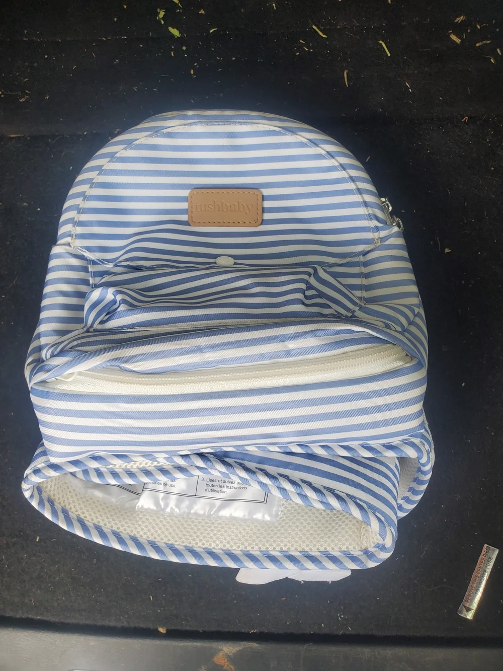 Tushbaby Blue & White Stripe Hip Carrier